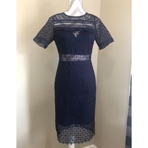 Soiéblu short sleeve lace dress with cutouts